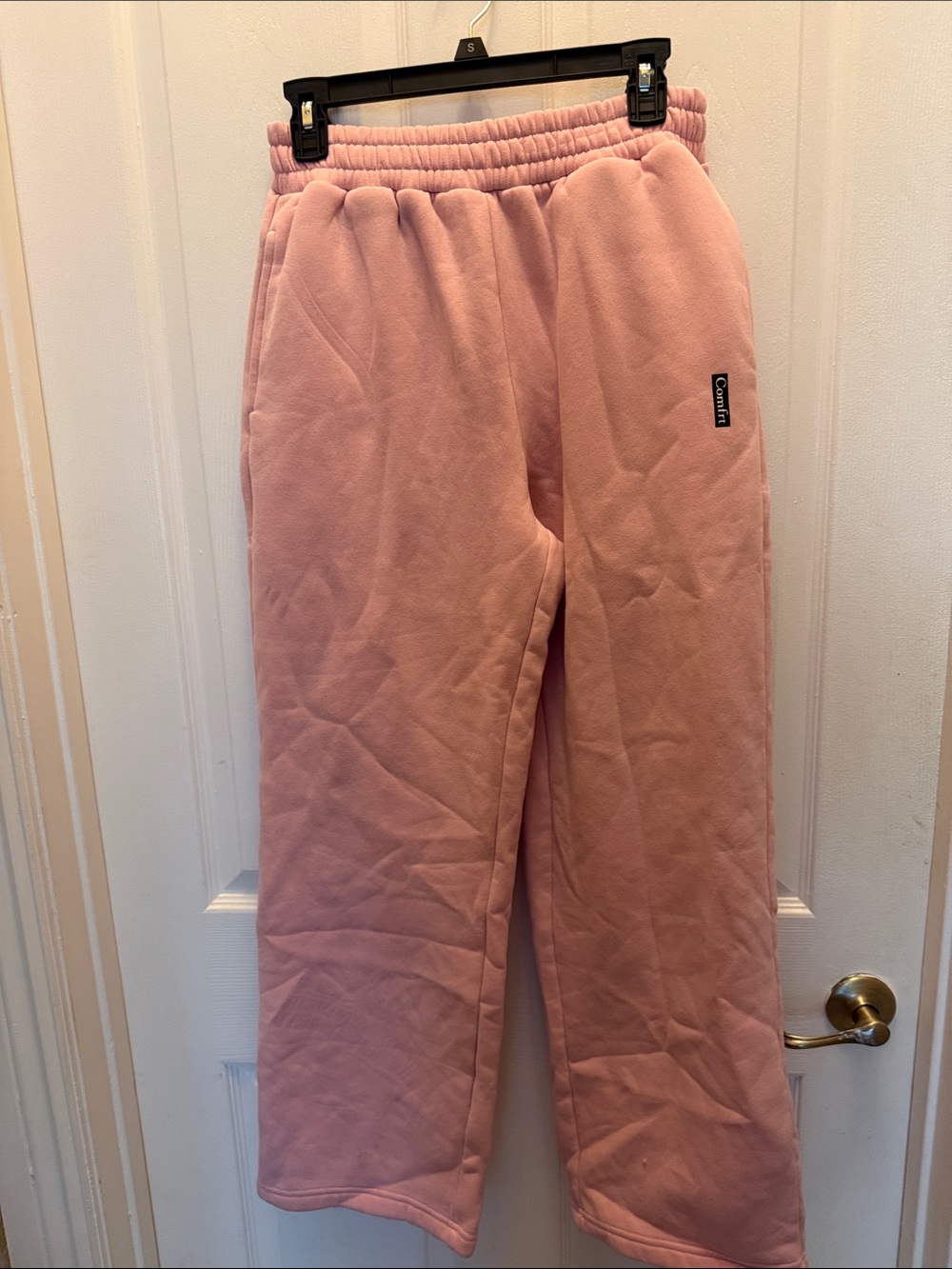 Cozy Pink Fleece Joggers with Elastic Waistband